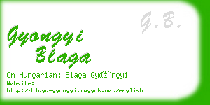 gyongyi blaga business card
